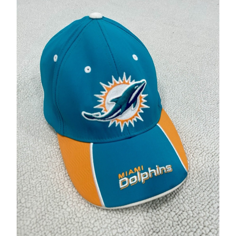 Miami Dolphins NFL Team Apparel Adjustable Hat Teal and Orange OS